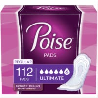Poise Regular Length Ultimate Absorbency Pads 112 Count
