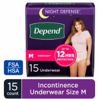 Depend Night Defense Adult Incontinence Underwear Overnight Absorbency Medium Blush Underwear