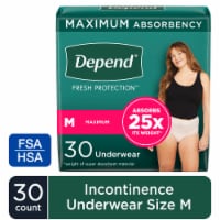 Depend Fresh Protection Adult Incontinence Underwear Maximum Absorbency  Medium Blush Underwear, 30 ct - Fred Meyer