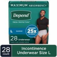 Depend Fresh Protection Adult Incontinence Underwear Maximum Absorbency Large Grey Underwear