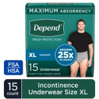 Depend Fresh Protection Adult Incontinence Underwear Maximum Absorbency Extra-Large Grey Underwear