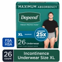 Depend Fresh Protection Adult Incontinence Underwear Maximum Absorbency Extra-Large Grey Underwear