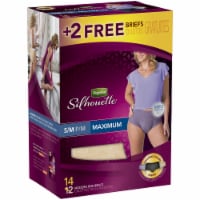 Depend Silhouette Incontinence Underwear for Women, Maximum Absorbency,  S/M, Beige & Purple, 14 Count 