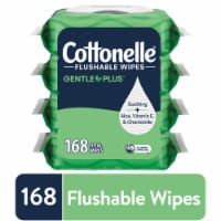 Cottonelle GentlePlus Flushable Wet Wipes with Aloe & Vitamin E Flip-Top Packs Adult Wet Wipes
