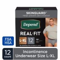 Depend Real Fit Incontinence Underwear Disposable Maximum L/XL Black and Grey Underwear