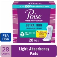 Poise Ultra Thin Incontinence Pads for Women 3 Drop Light Absorbency Regular Length Pads