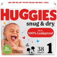 Huggies Snug & Dry Baby Diapers Size 1 (8-14 lbs), 38 ct - Fry's Food Stores