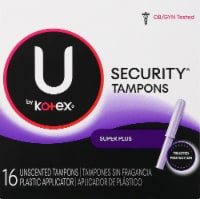 U By Kotex Security Super Plus Unscented Tampons Perspective: Main