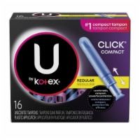 U by Kotex Click Compact Regular Absorbency Unscented Tampons Perspective: Main