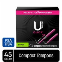 U by Kotex Click Compact Unscented Super Tampons