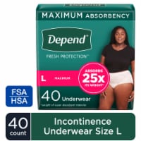 Depend Fresh Protection Adult Incontinence Underwear Maximum Absorbency  Large Blush Underwear, 40 count - Kroger