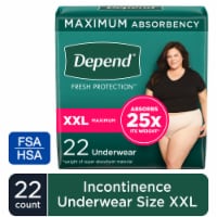 Depend Fresh Protection Adult Incontinence Underwear Maximum Absorbency XXL Blush Underwear