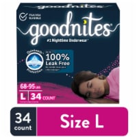 Goodnites Girls' Nighttime Bedwetting Underwear Size Large (68-95 lbs) Perspective: Main
