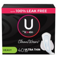 U by Kotex CleanWear Ultra Thin Heavy Pads with Wings