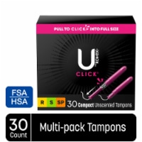 U by Kotex Click Compact Tampons Trio Pack Regular/Super/Super Plus Absorbency Unscented Perspective: Main