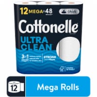 Cottonelle Ultra Clean Toilet Paper Strong Toilet Tissue Mega Rolls