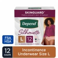 Depend Silhouette Incontinence Maximum L Black Pink & Berry Underwear