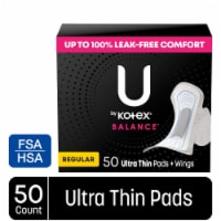 U by Kotex Balance Ultra Thin Regular Absorbency Pads with Wings
