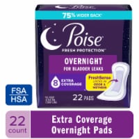 Poise Incontinence Pads for Women & Postpartum Incontinence Pads 8 Drop Overnight Extra-Coverage