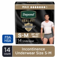 Depend Real Fit Maximum Absorbency Small/Medium Grey Incontinence Underwear for Men Perspective: Main