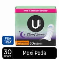 U by Kotex Clean & Secure Overnight Maxi Pads Perspective: Main