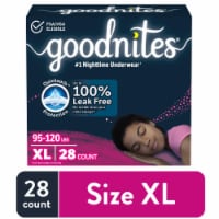 Goodnites Girls' Nighttime Bedwetting Underwear Size Extra Large (95-140 lbs) Perspective: Main