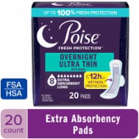 Poise Ultra Thin Incontinence Pads with Wings, 8 Drop Perspective: Main