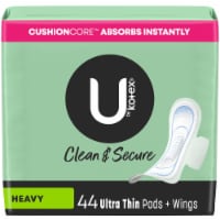 U by Kotex Clean & Secure Ultra Thin Pads with Wings, Heavy Absorbency Perspective: Main