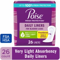 Poise Daily Incontinence Panty Liners, 2 Drop Very Light Absorbency Perspective: Main