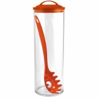 Reston Lloyd 11750 Acrylic Spaghetti Jar & Fork - Orange