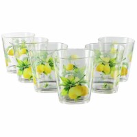Reston Lloyd 76419 6pc Acrylic Drinkware Set 14oz Fresh Lemons