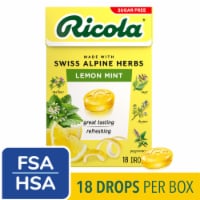 Ricola Box Lemon Mint, Sugar Free Naturally Refreshing Throat Relief, 18 Count Perspective: Main