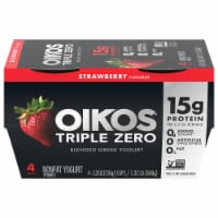 Oikos Triple Zero Strawberry Protein Nonfat Greek Yogurt Cups