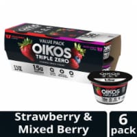 Oikos Triple Zero Strawberry and Mixed Berry Protein Nonfat Greek Yogurt Cups