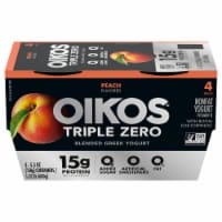 Oikos® Triple Zero Peach Blended Nonfat Greek Yogurt Cup Perspective: Main
