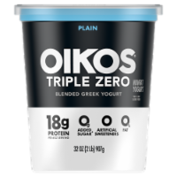 Oikos® Triple Zero Plain Blended Greek Nonfat Yogurt Tub Perspective: Main