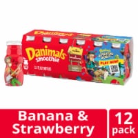 Danimals Banana and Strawberry Kids Low Fat Yogurt Smoothies
