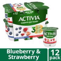 Activia Black Cherry and Mixed Berry Probiotic Low Fat Yogurt Cups, 12 ct /  4 oz - Fry's Food Stores