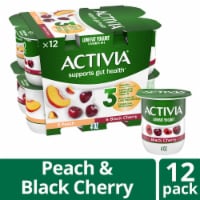 Activia Black Cherry and Peach Probiotic Low Fat Yogurt Cups