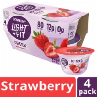 Dannon Light + Fit Strawberry Flavored Greek Fat Free Yogurt Cups Perspective: Main