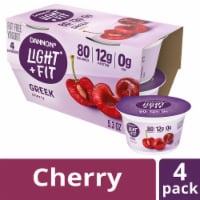 Dannon Light + Fit Cherry Flavored Greek Fat Free Yogurt Cups Perspective: Main