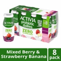 Activia®️ Mixed Berry/Strawberry Banana Probiotic Dailies Low Fat Yogurt Drink Perspective: Main