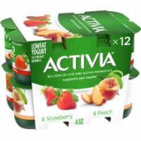 Activia Peach and Strawberry Probiotic Low Fat Yogurt Cups