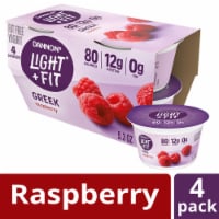 Dannon Light + Fit Raspberry Flavored Greek Fat Free Yogurt Cups Perspective: Main