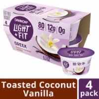 Dannon Light + Fit Toasted Coconut Vanilla Greek Fat Free Yogurt Cups Perspective: Main