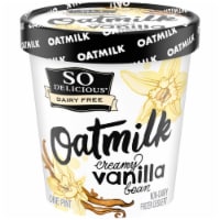 SO Delicious Dairy Free Creamy Vanilla Bean with Oat Milk Base Frozen Dessert Pint Perspective: Main