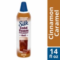 Silk Plant-Based Cold Foam Coffee Creamer, Cinnamon Caramel Oat Creamer, Bottle Perspective: Main