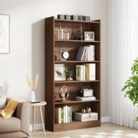 Tribesigns Six Tier Tall Bookcase Floor Standing Five Shelf Library Bookcase for Home Office Perspective: Main