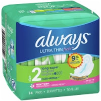 Always® Ultra Thin Fresh™ Size 2 Long Super Flexi-Wings™ Pads Perspective: Main