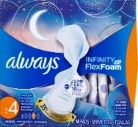 Always Infinity Size 4 Unscented Overnight Pads with Wings Perspective: Main